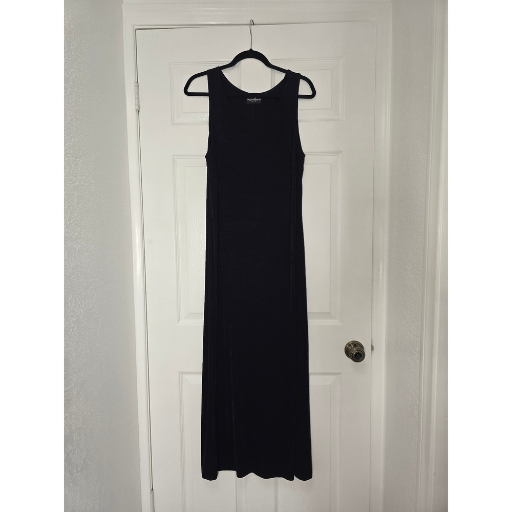 Positive Attitude Black Plum Maxi Dress Sleeveless Minimalist 90s Gothic Evening